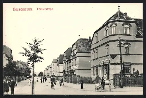 AK Neusörnewitz, Passanten in der Försterstrasse