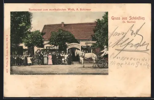 AK Schönfliess b. Berlin, Restaurant zum musikalischen Wirth