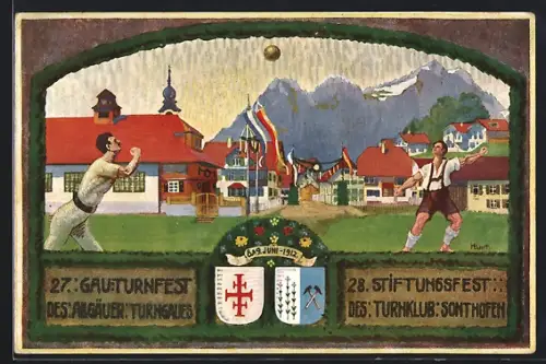 AK Sonthofen, 27. Gau Turnfest des Allgäuer Turngaues und 28. Stiftungsfest des Turnklubs Sonthofen, Wappen