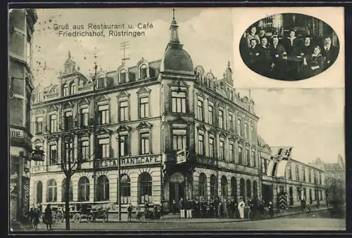 AK Rüstringen, Restaurant-Café Friedrichshof mit Innenansicht vom Speiseraum