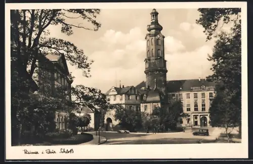 AK Weimar in Thür., Schloss mit Umgebung
