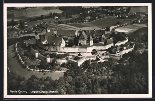 AK Coburg, Veste Coburg, Luftbildaufnahme