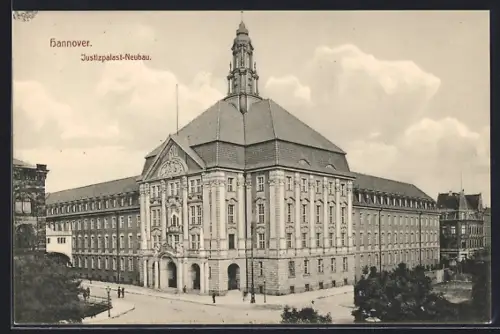 AK Hannover, Justizpalast-Neubau aus der Vogelschau
