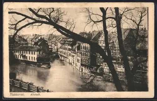 AK Hannover, Altstadt aus der Vogelschau