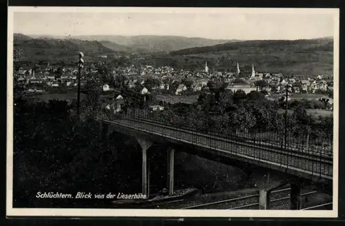 AK Schlüchtern, Blick von der Lieserhöhe, Ort und Brücke