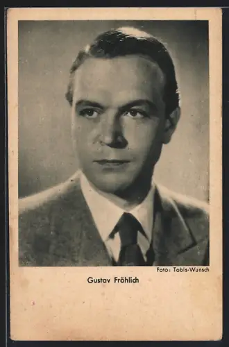 AK Schauspieler Gustav Fröhlich mit Anzug und Krawatte