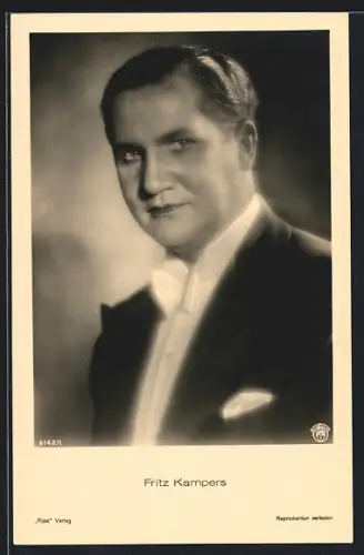 AK Fritz Kampers, Portrait des Schauspielers