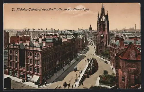 AK Newcastle-on-Tyne, St. Nicholas Cathedral from the Castle