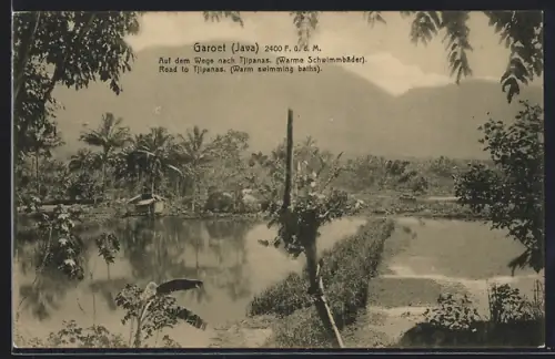 AK Garoet /Java, Auf dem Weg nach Tjipanas, Warme Schwimmbäder