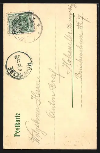 AK Zackelfall /Riesengebirge, Blick auf den Wasserfall