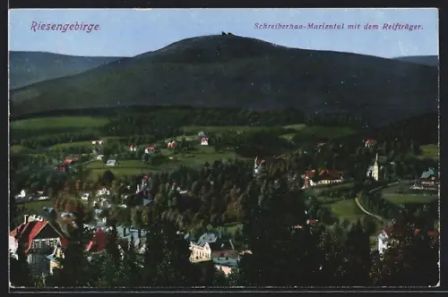 AK Schreiberhau-Mariental, Ortsansicht mit dem Reifträger