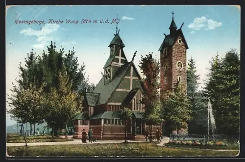 AK Wang /Riesengebirge, Blick auf die Kirche Wang