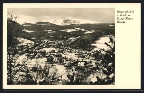 AK Krummhübel i. Rsgb., Panorama mit Prinz-Heinrich-Baude
