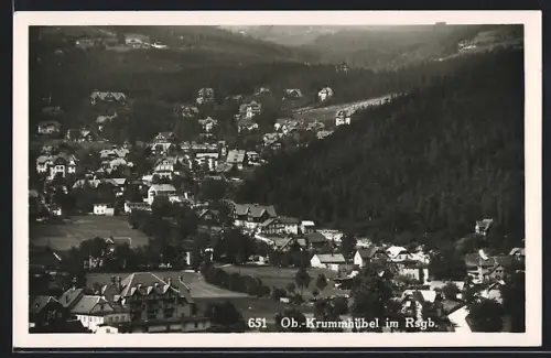 AK Ob.-Krummhübel im Rsgb., Ortsansicht aus der Vogelschau