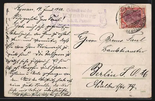 AK Kynau i. Schles., Blick zur Kynsburg
