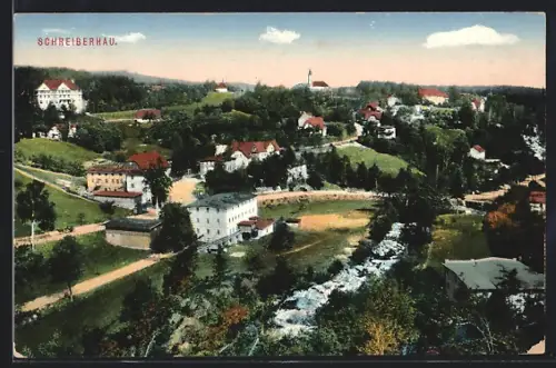 AK Schreiberhau, Panoramablick vom Berg