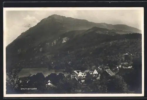 AK Immensee, Teilansicht mit Bergen