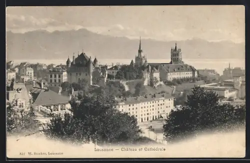 AK Lausanne, Château et Cathédrale