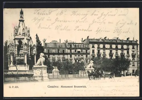 AK Genève, Monument Brunswick und Grand Hotel Beau-Rivage