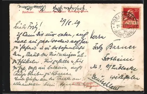 AK Adelboden, Teilansicht mit Kleinlonner, Grosslonner und Tschinggelochhorn