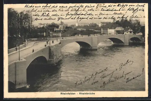 AK Rheinfelden, Motiv der Rheinbrücke
