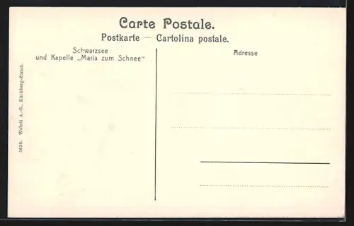 AK Zermatt, Kapelle Maria zum Schnee am Schwarzsee