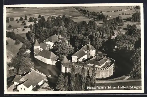 AK Hallwil /Aarg., Schloss Hallwil, Fliegeraufnahme