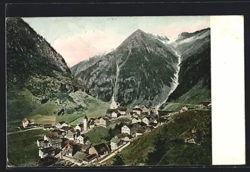 AK Goeschenen, Teilansicht mit Bergen