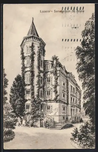 Künstler-AK Luzern, Sanatorium St. Anna