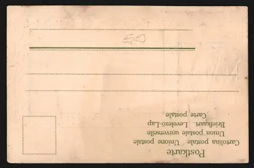 Lithographie Basel, Strassburger-Denkmal, Flaggen, Passepartout