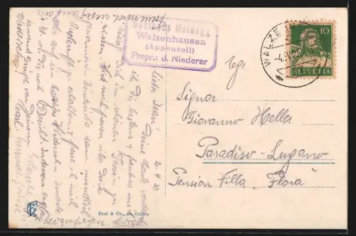 AK Walzenhausen, Gasthaus zur Meldegg