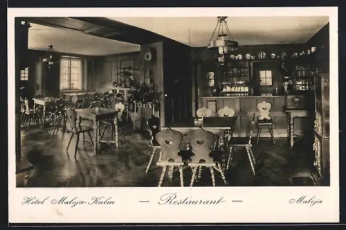 AK Maloja, Hotel Maloja-Kulm, Restaurant, Innenansicht