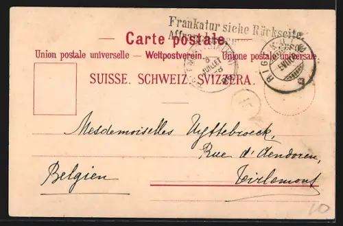 Lithographie Rigi, Aussicht vom Rothstock, Vitznau-Rigibahn