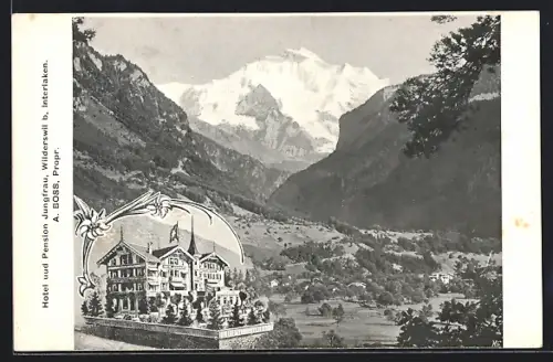 AK Wilderswil b. Interlaken, Hotel und Pension Jungfrau