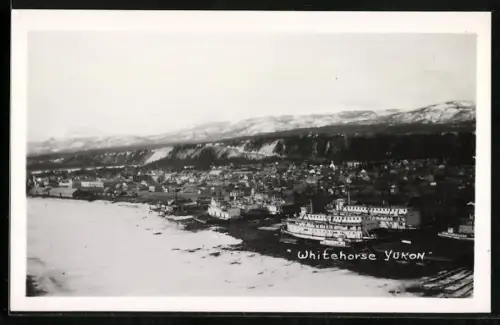 AK Whitehorse /Yukon, View of the city, sternwheel steamers