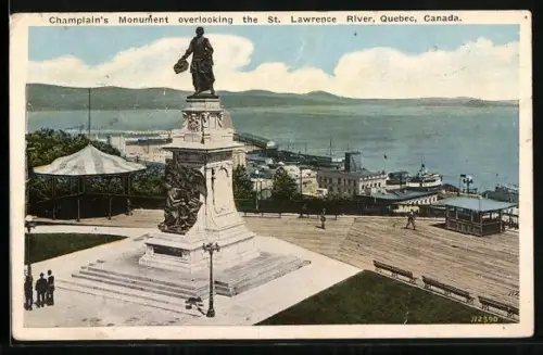 AK Quebec, Champlain`s Monument overlooking the St. Lawrence River