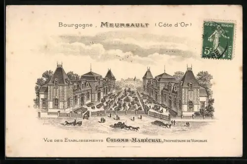 Künstler-AK Mersault /Côte d`Or, Vue des Etablissements Colomb Maréchal