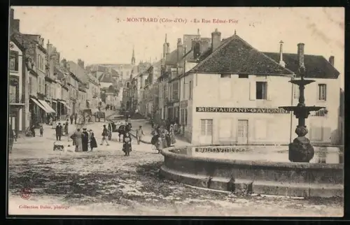 AK Montbard /Côte-d`Or, La Rue Edme-Piot, Strassenpartie