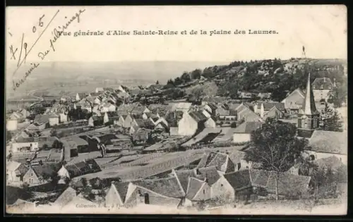 AK Alise-Sainte-Reine, Vue générale et de la plaine des Laumes
