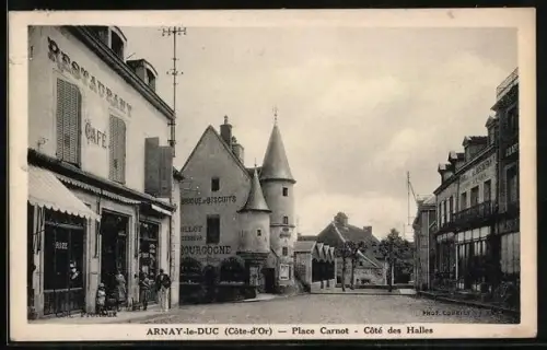 AK Arnay-le-Duc, Place Carnot, Cote des Halles