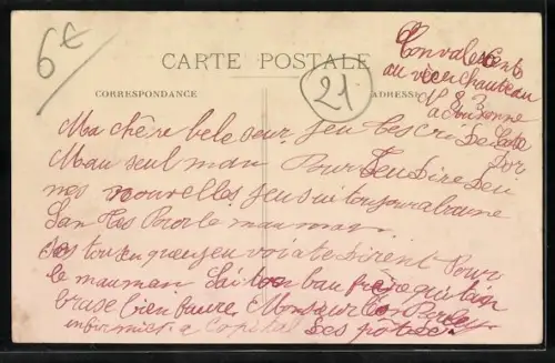 AK Auxonne, Le Château, Depot des Eclopés et Conyalescente