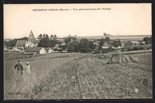 AK Soudé-Ste-Croix /Marne, Vue panoramique du Village