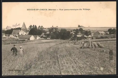 AK Soudé-Ste-Croix /Marne, Vue panoramique du Village