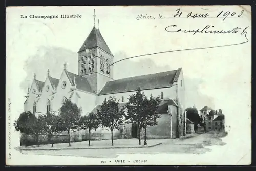 AK Avize, La Champagne Illustrée, L`Eglise