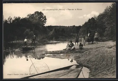 AK Ay-Champagne /Marne, Vue sur la Marne