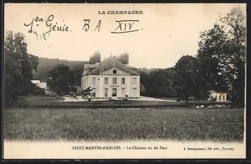 AK Saint-Martin-d`Ablois, La Champagne, Le Château vu du Parc