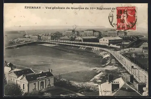 AK Épernay, Vue générale du quartier du 31me Régiment