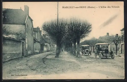 AK Marcilly-sur-Seine, L`Allée des Tilleuls
