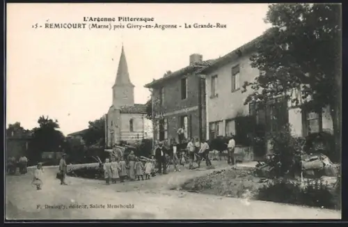 AK Remicourt, La Grande-Rue