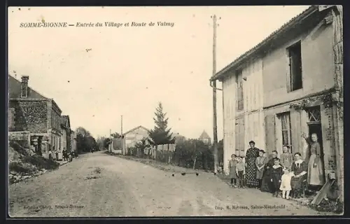 AK Somme-Bionne, Entree du Village et Route de Valmy